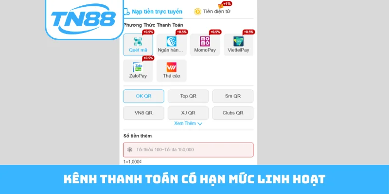 Kênh thanh toán có hạn mức linh hoạt